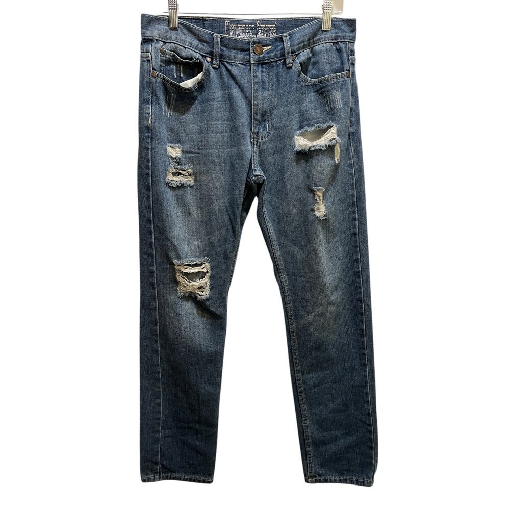 Universal Genius Distressed Ripped Denim Jeans Mens 32 X 32